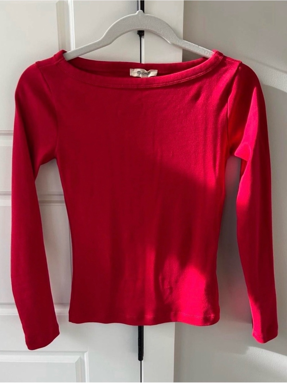 Madewell  Women's 90s compact Red boatneck long sleeve